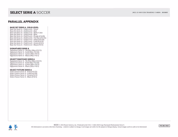 2022/23 Panini Select Serie A Soccer Hobby Box view 6