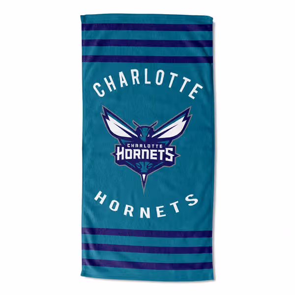 Charlotte Hornets Stripes NBA Beach Towel view 1