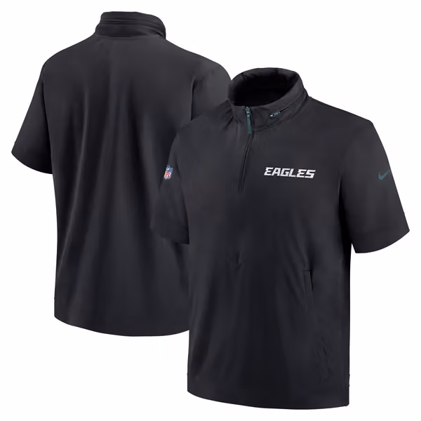 Philadelphia Eagles 2024 NFL Sideline Nike Lightweight Coach Jacket Black view 1