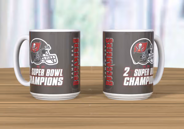 Tampa Bay Buccaneers 2x Super Bowl Champions Jumbo NFL Mug (440 ml) view 2