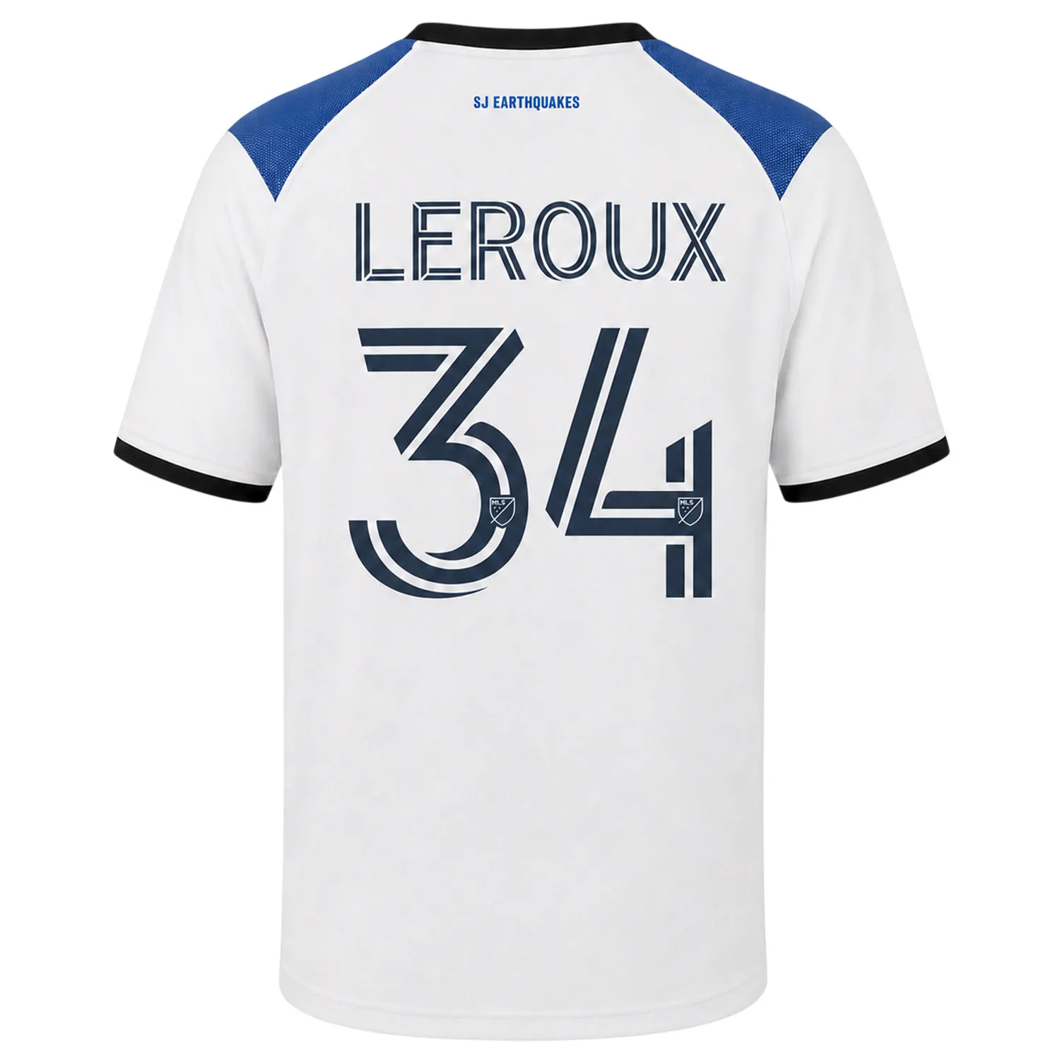 Leroux Earthquakes 2026 White Jersey - Bold Name & Number