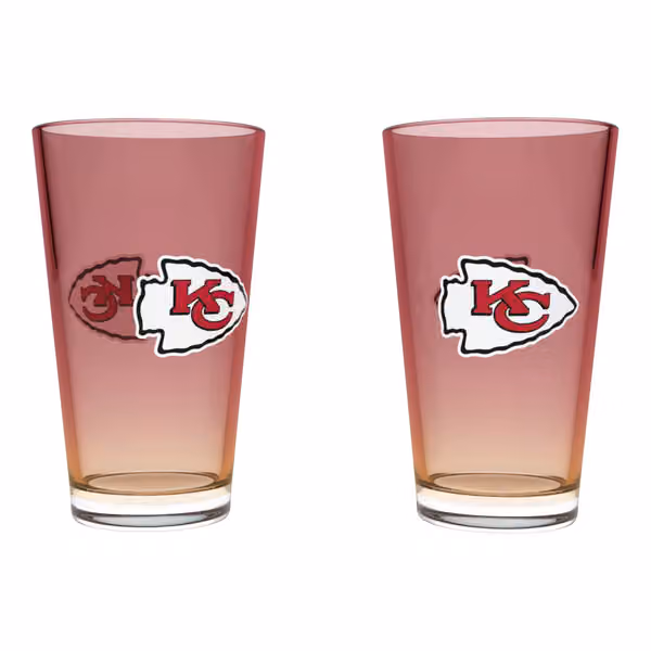 Kansas City Chiefs Team Color NFL Pint Glass Set (2-Piece) view 1