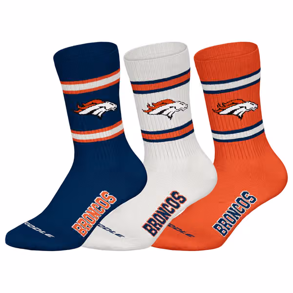 Denver Broncos Team Set NFL Crew Socks (3-Pack) view 1