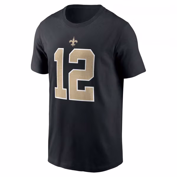 Chris Olave #12 New Orleans Saints Nike Player NFL T-Shirt Black view 3