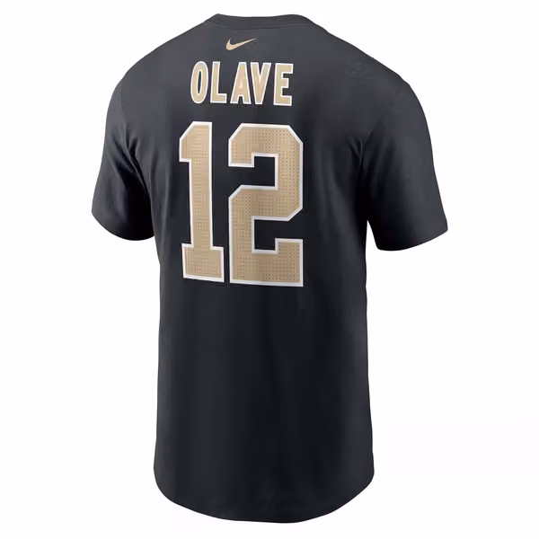 Chris Olave #12 New Orleans Saints Nike Player NFL T-Shirt Black view 2