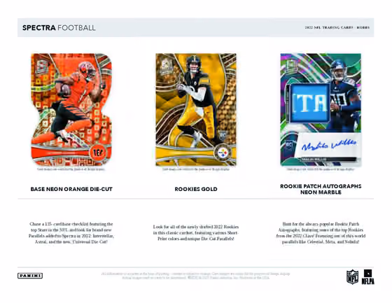 2022 Panini Spectra Football NFL Hobby Box view 2
