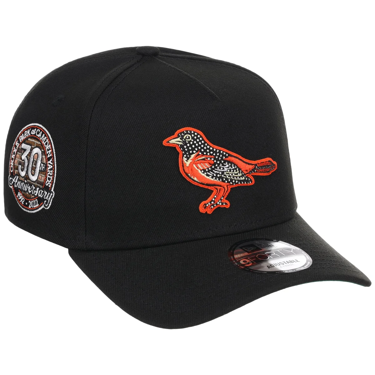 Baltimore Orioles MLB Diamond Bling New Era 9FORTY A-Frame front view