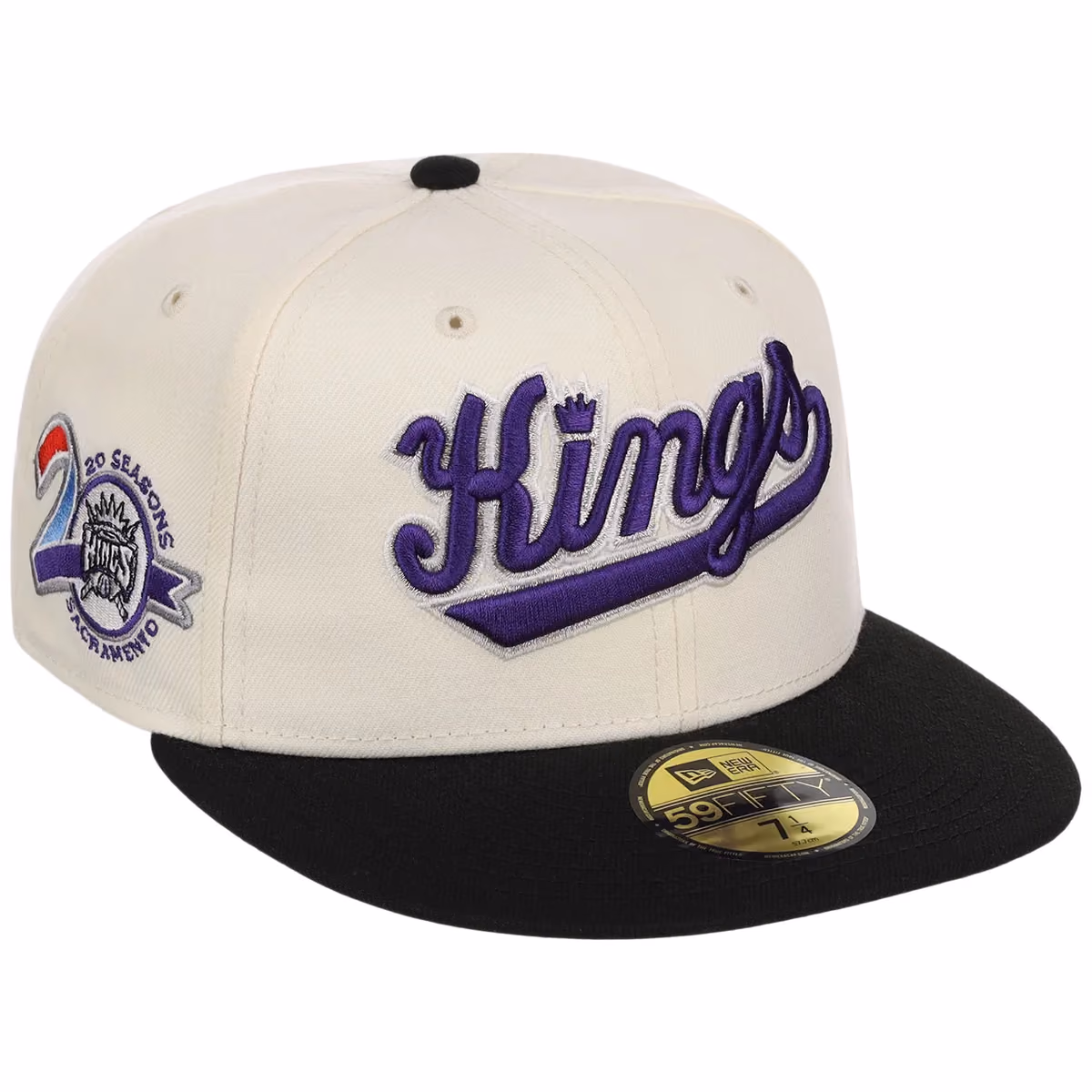 Sacramento Kings NBA Chrome OTC New Era 59FIFTY (Chrome/Black) front view