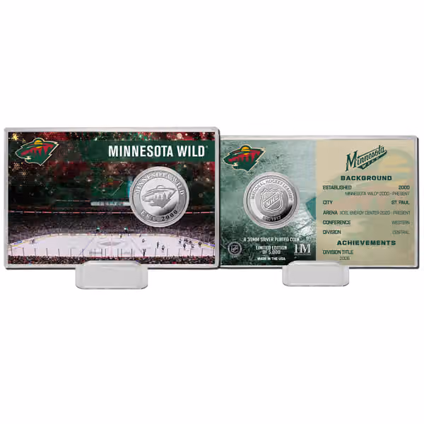 Minnesota Wild Team History NHL Silver Coin Card view 1