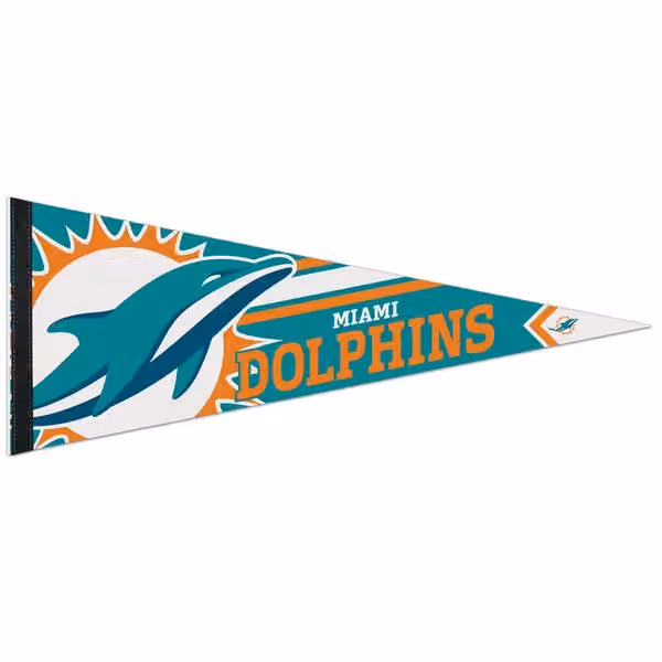 Miami Dolphins Big Logo Premium Football NFL Pennant view 1