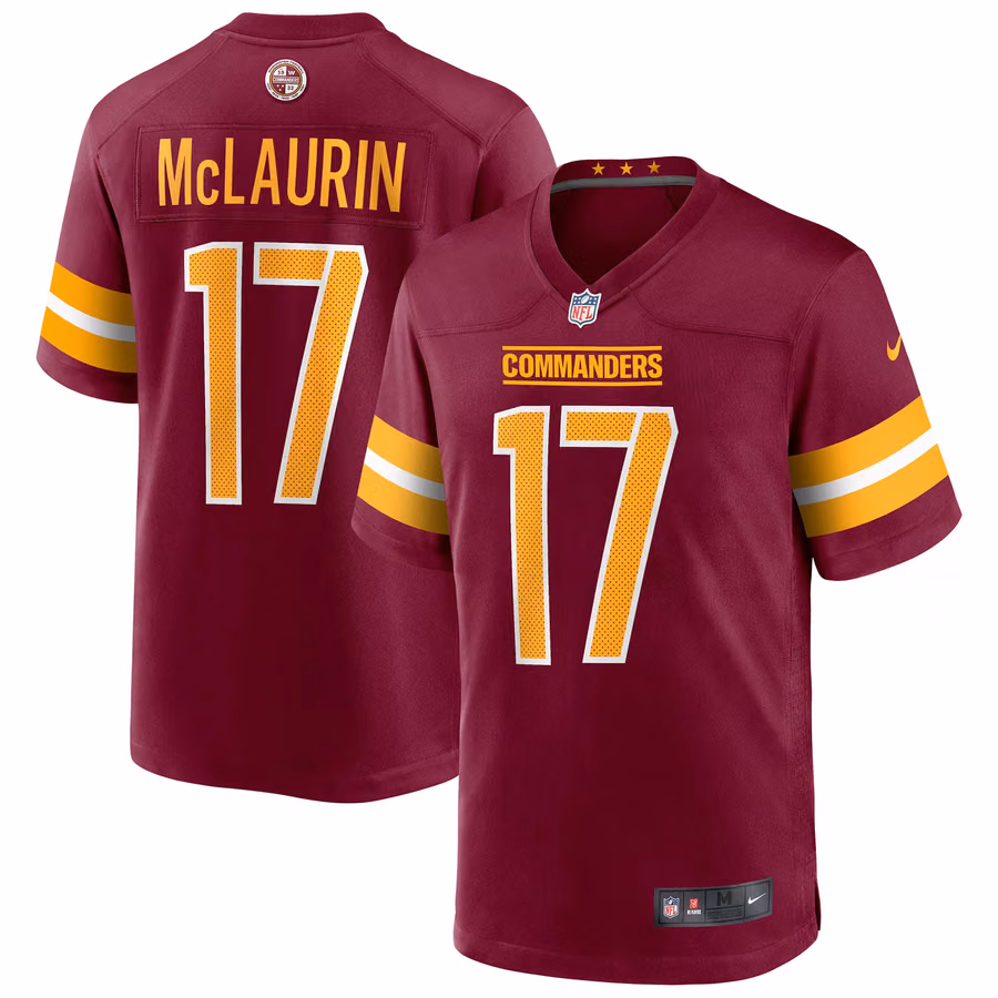 Terry McLaurin #17 Washington Commanders Nike Game NFL Jersey Burgundy view 1