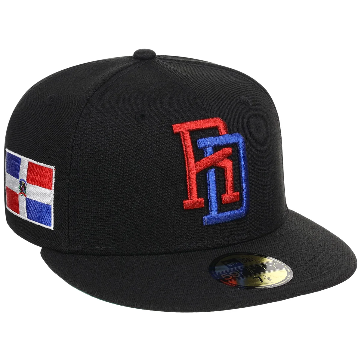 Crown the Country: Dominican Republic New Era 59FIFTY (Black/Black) front view