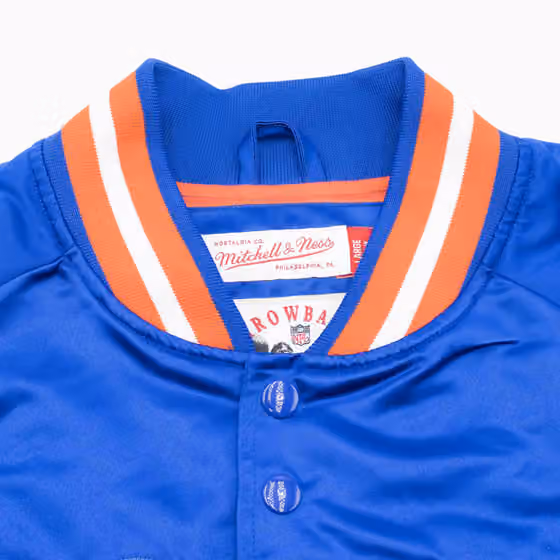 Denver Broncos Mitchell & Ness Lightweight Satin NFL Jacket Blue view 5
