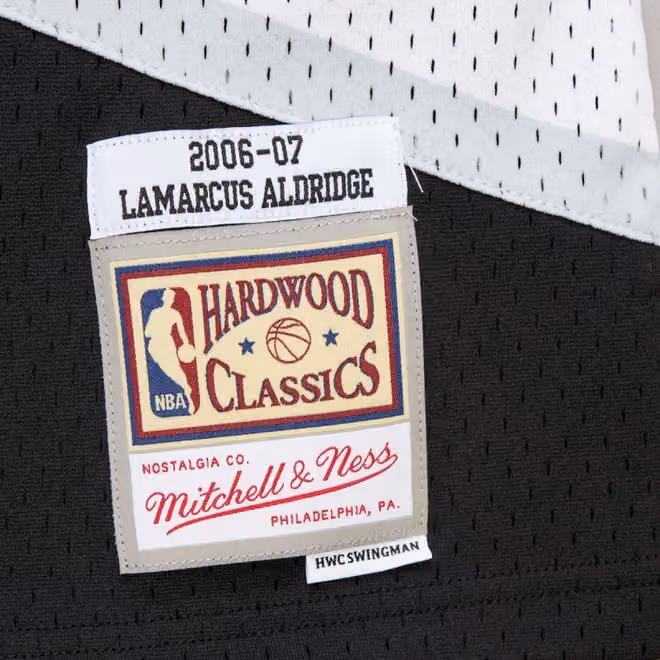 Lamarcus Aldridge #12 Portland Trail Blazers 2006-07 Mitchell & Ness Swingman NBA Jersey Black view 3