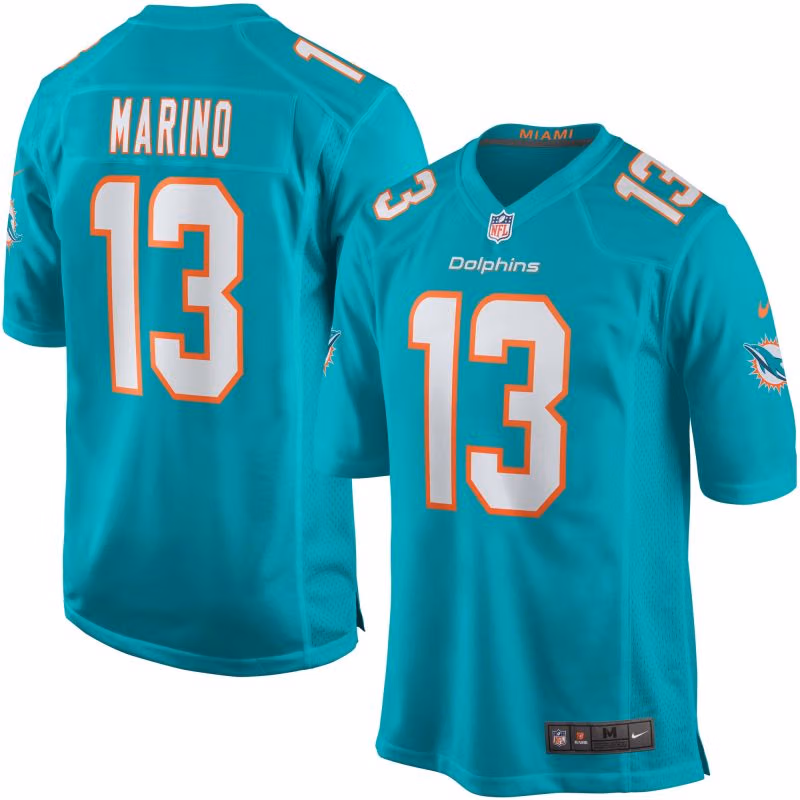 Dan Marino #13 Miami Dolphins Nike Game NFL Jersey Aqua view 1