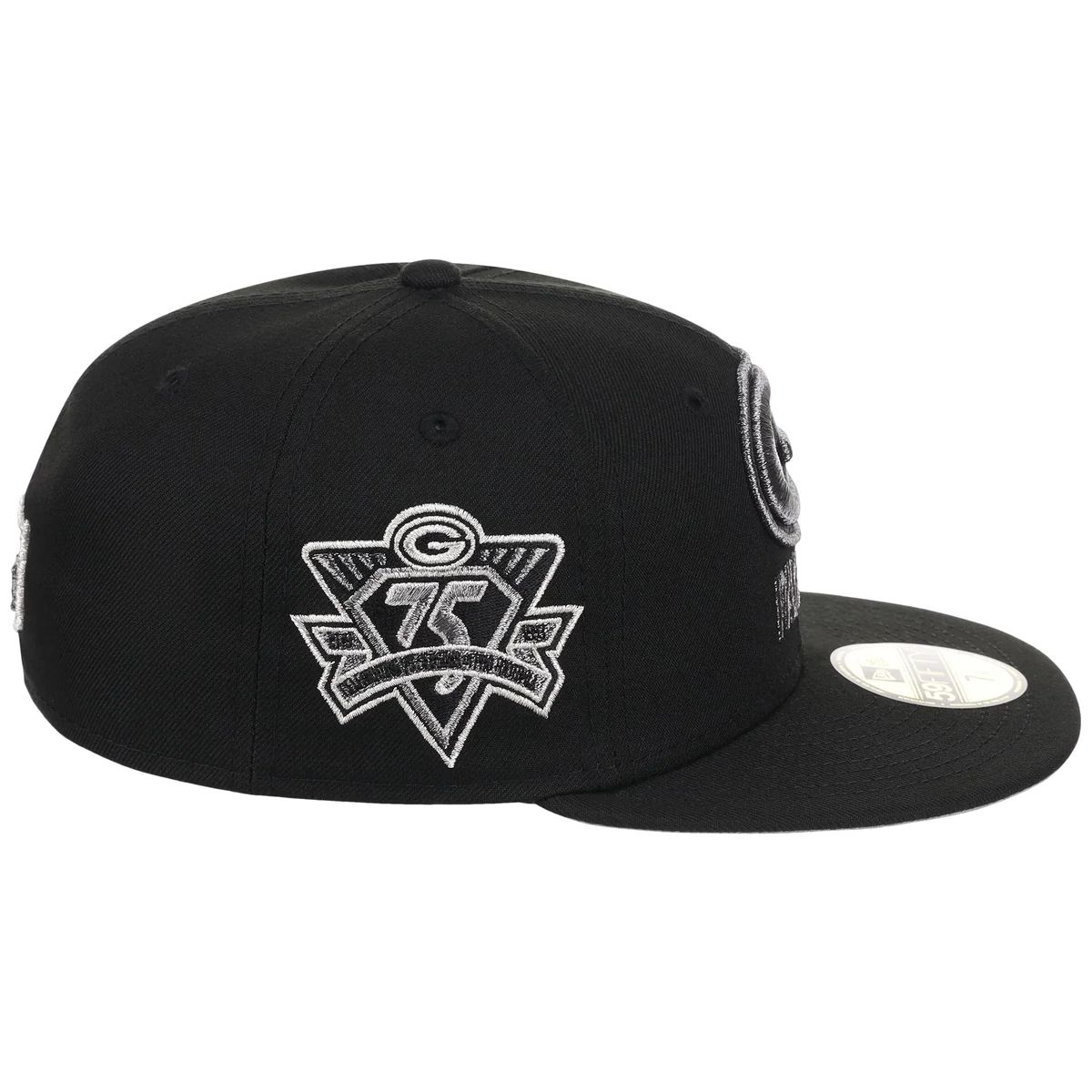 Green Bay Packers NFL Liquid Titanium New Era 59FIFTY detail view