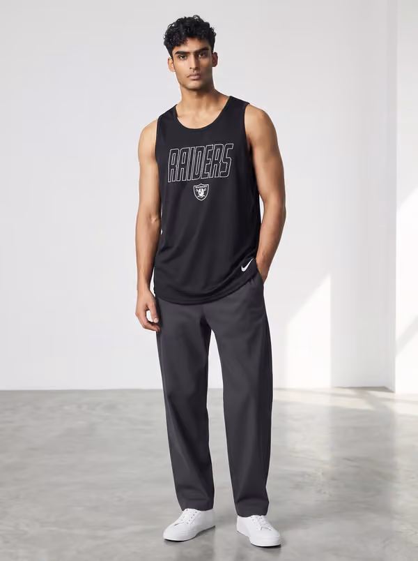 Las Vegas Raiders Miler Dri-FIT NFL Muscle Tank Top Black view 3