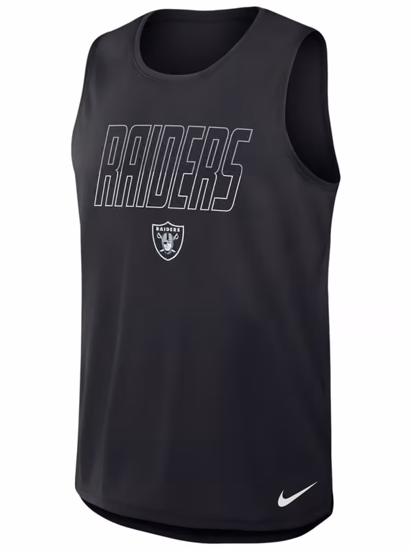 Las Vegas Raiders Miler Dri-FIT NFL Muscle Tank Top Black view 1