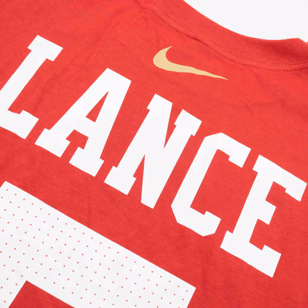 Trey Lance #5 San Francisco 49ers Nike Player NFL T-Shirt Red view 4