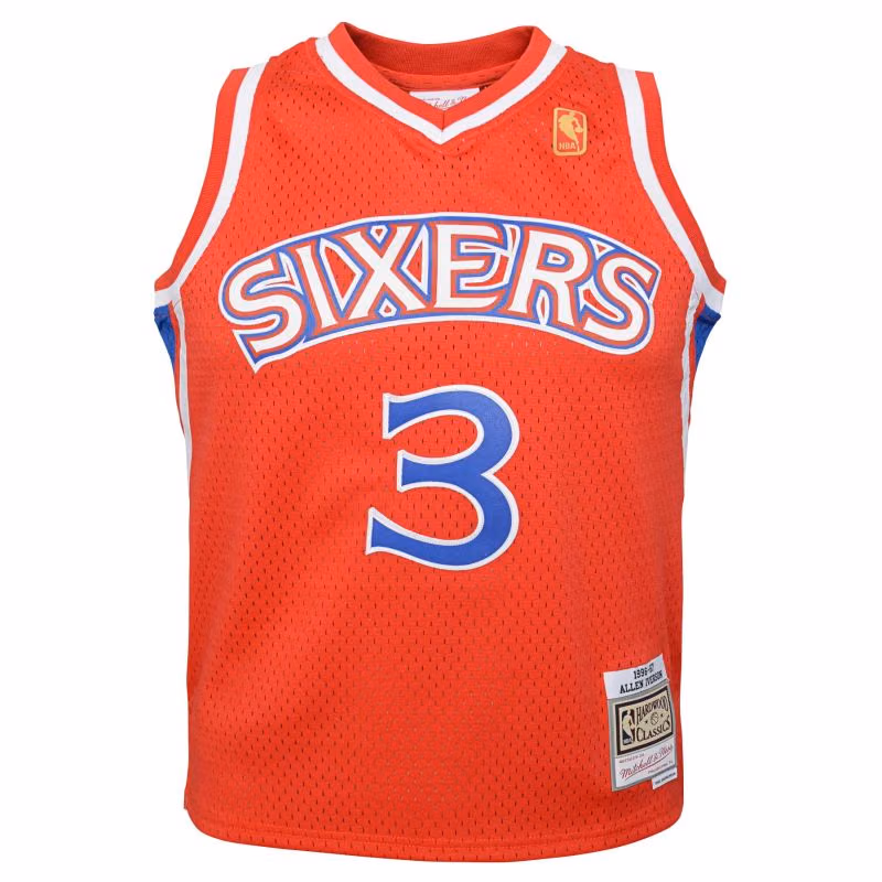 Allen Iverson #3 Philadelphia 76ers 1996-97 Youth Swingman NBA Jersey Red (YOUTH) view 2