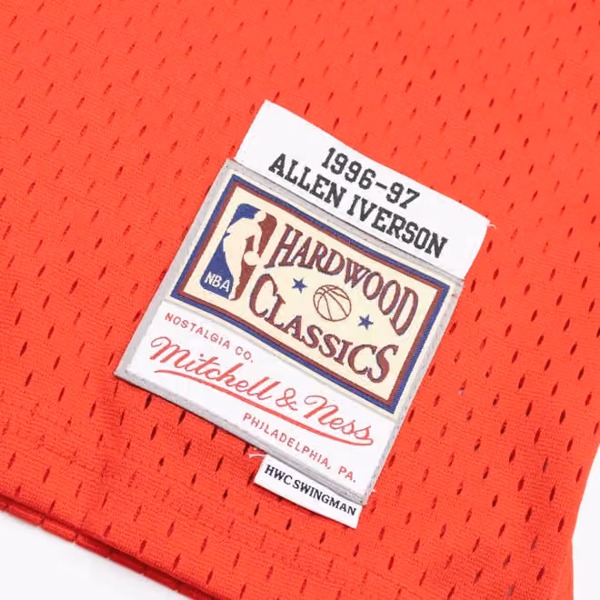 Allen Iverson #3 Philadelphia 76ers 1996-97 Youth Swingman NBA Jersey Red (YOUTH) view 4