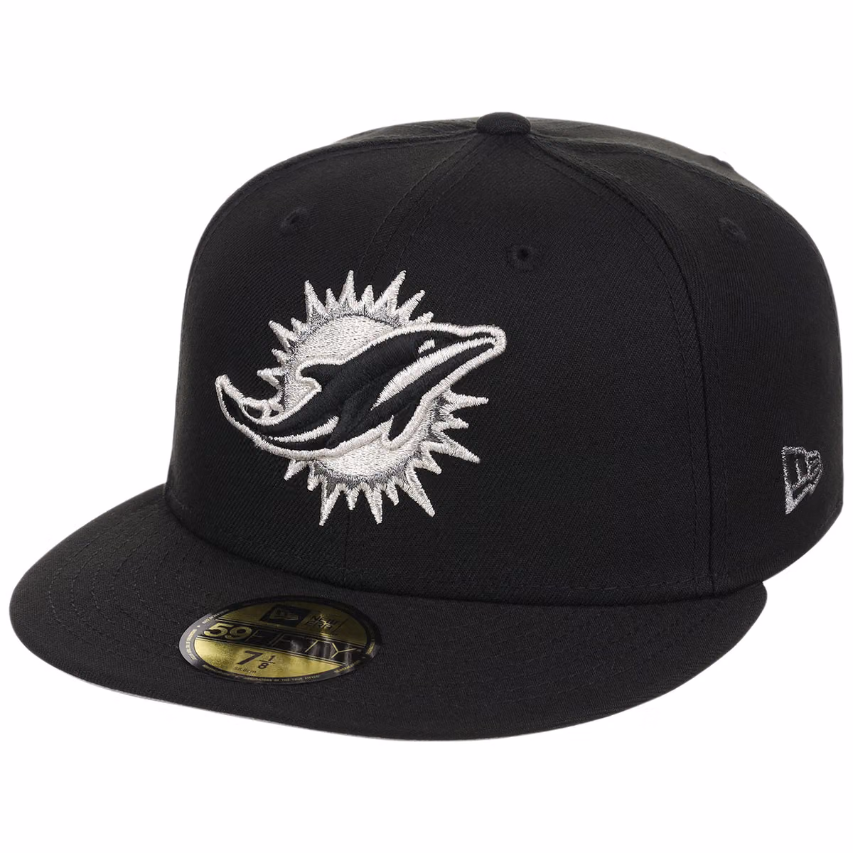 Miami Dolphins NFL Liquid Titanium New Era 59FIFTY detail view