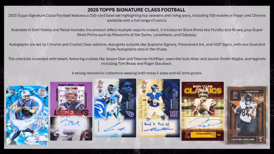 2025 Topps Signature Class Football NFL Hobby Box view 2