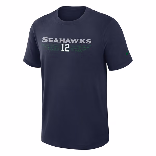 Seattle Seahawks 2025 Rivalries Dri-FIT Slub NFL T-Shirt Navy view 1