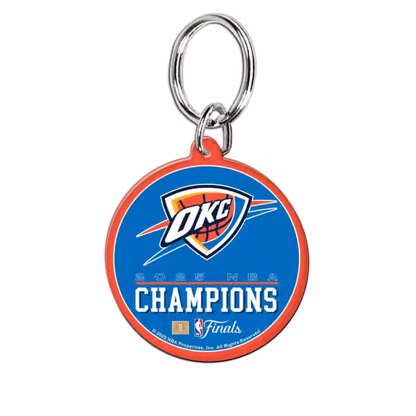 Oklahoma City Thunder 2025 NBA Champions Acrylic Key Ring view 1