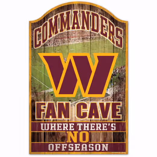 Washington Commanders WinCraft NFL Fan Cave Wood Sign view 1