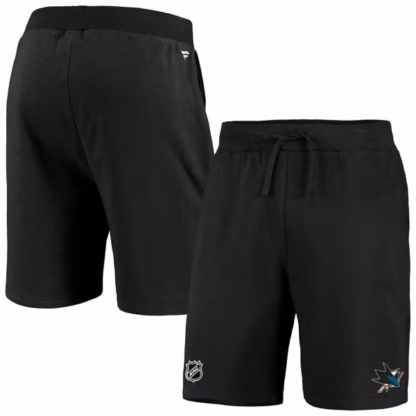 San Jose Sharks Essentials Fanatics NHL Sweat Shorts Black view 1