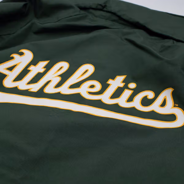 Athletics MLB Quarter Zip Windbreaker Jacket Green view 8