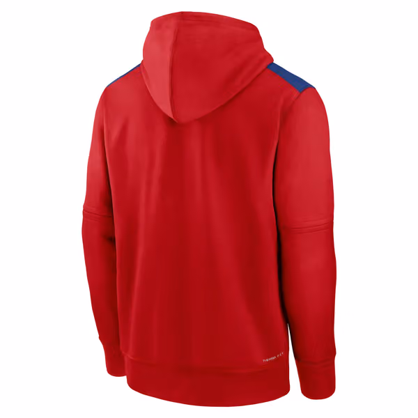Philadelphia Phillies 2025 MLB Authentic Performance Therma Hoodie Red view 2