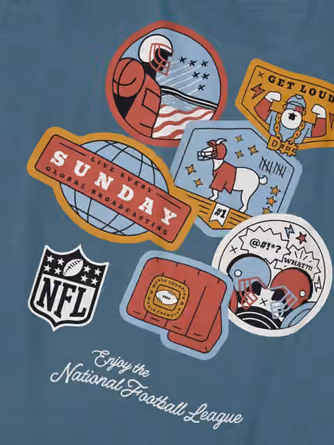 NFL Shield L&L Core '89 Band T-Shirt Blue view 3