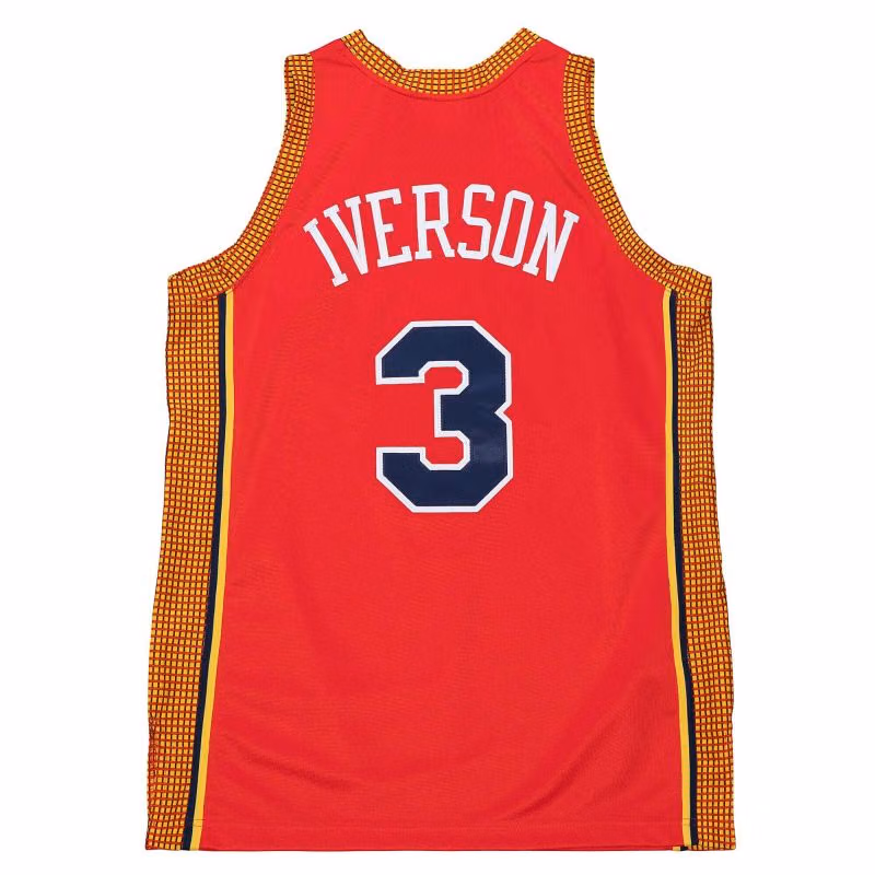 Allen Iverson #3 Syracuse Nationals 2004-05 Mitchell & Ness Authentic NBA Jersey Red view 2