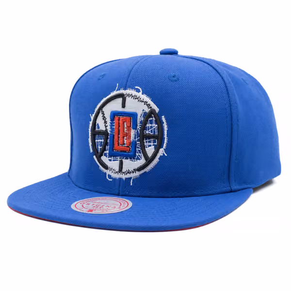 Los Angeles Clippers Embroidery Glitch Mitchell & Ness Snapback NBA Cap Blue product photo
