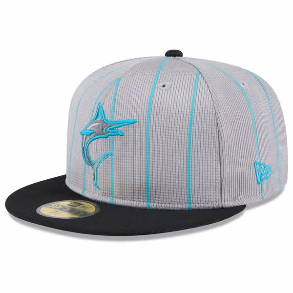Miami Marlins Colorway 2025 MLB Batting Practice 59FIFTY Fitted Cap Gray product photo