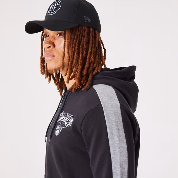 Brooklyn Nets Script New Era NBA Full-Zip Hoodie Black view 4