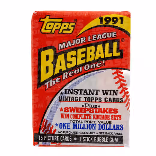 1991 Topps Baseball Hobby Vintage MLB Pack view 1