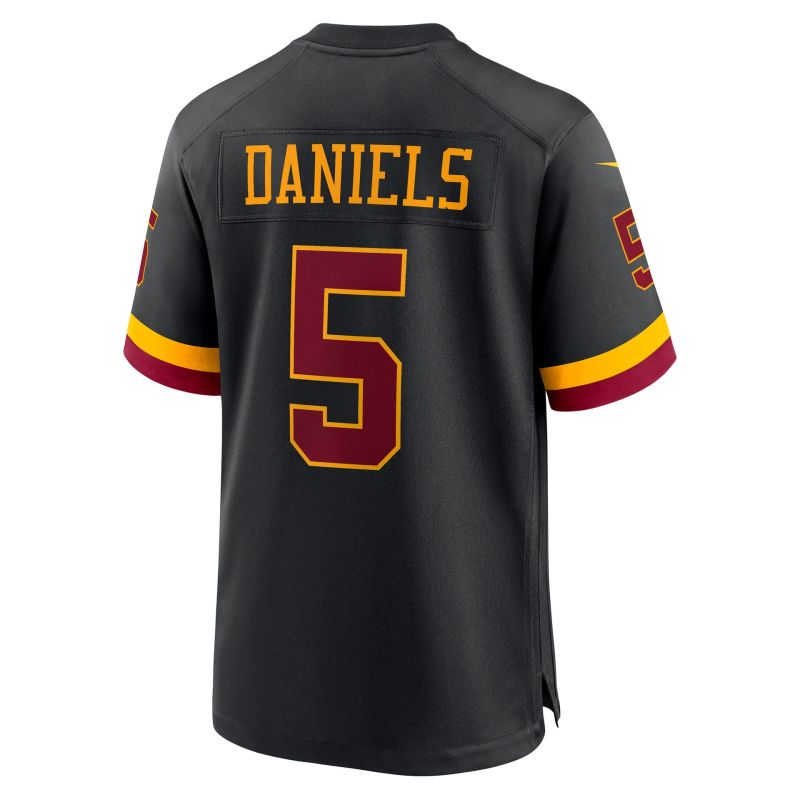 Jayden Daniels #5 Washington Commanders 2026 Game NFL Jersey Alternate Black view 3
