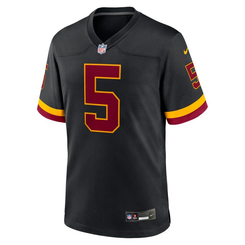 Jayden Daniels #5 Washington Commanders 2026 Game NFL Jersey Alternate Black view 2