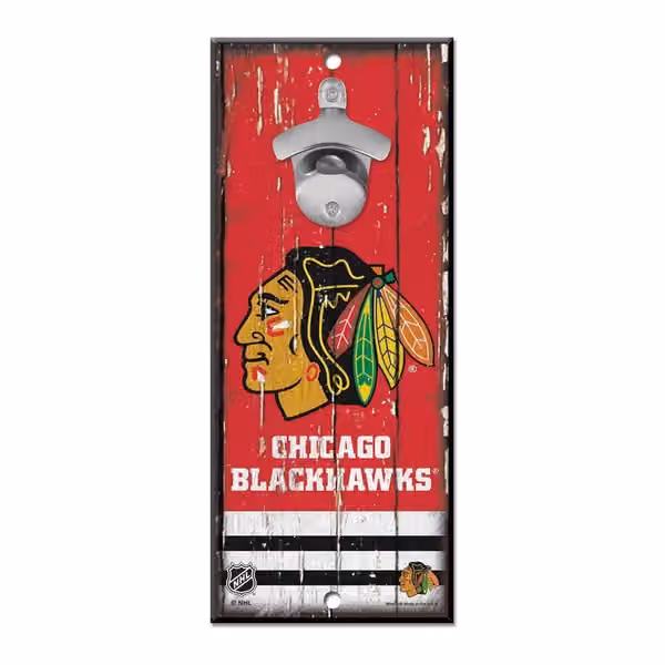 Chicago Blackhawks NHL Bottle Opener Sign view 1
