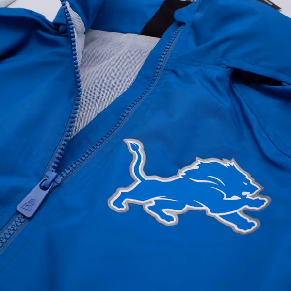 Detroit Lions NFL Quarter Zip Windbreaker Jacket Blue view 3