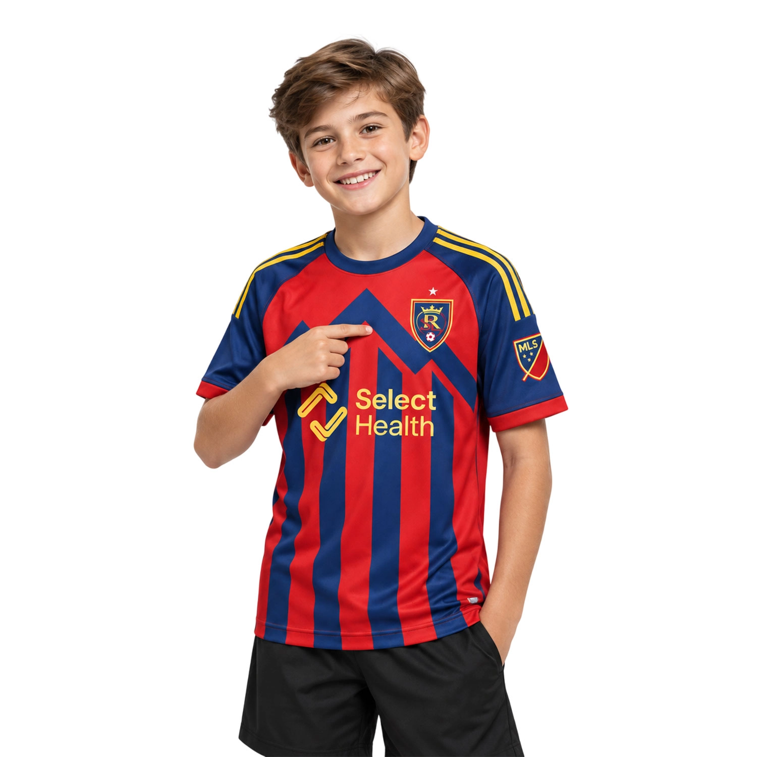 RSL Red Blue Custom Jersey Dynamic Stripes Adult Kids