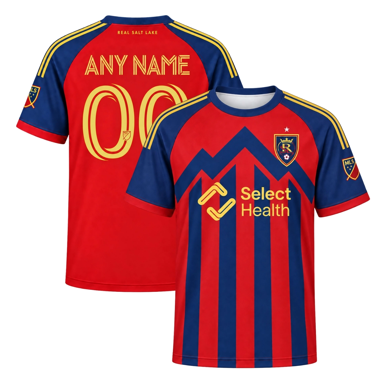 RSL Red Blue Custom Jersey Dynamic Stripes Adult Kids