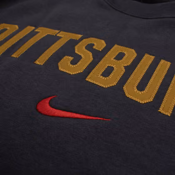 Pittsburgh Pirates City Connect 2-Hit Club Crew Pullover Dark Gray view 4