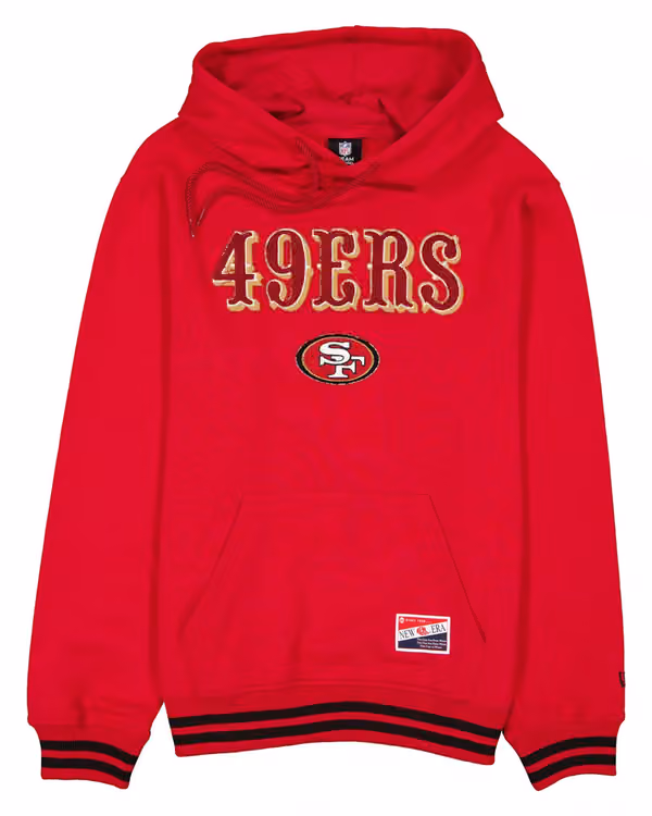 San Francisco 49ers Felt Logo Throwback NFL Hoodie Red view 1