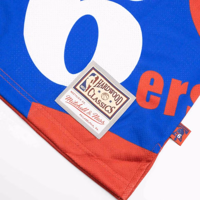 Philadelphia 76ers Big Face 2.0 Mitchell & Ness NBA Jersey Red view 4