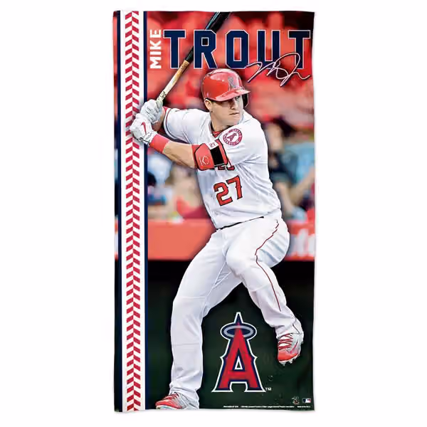 Mike Trout Los Angeles Angels MLB Beach Towel view 1