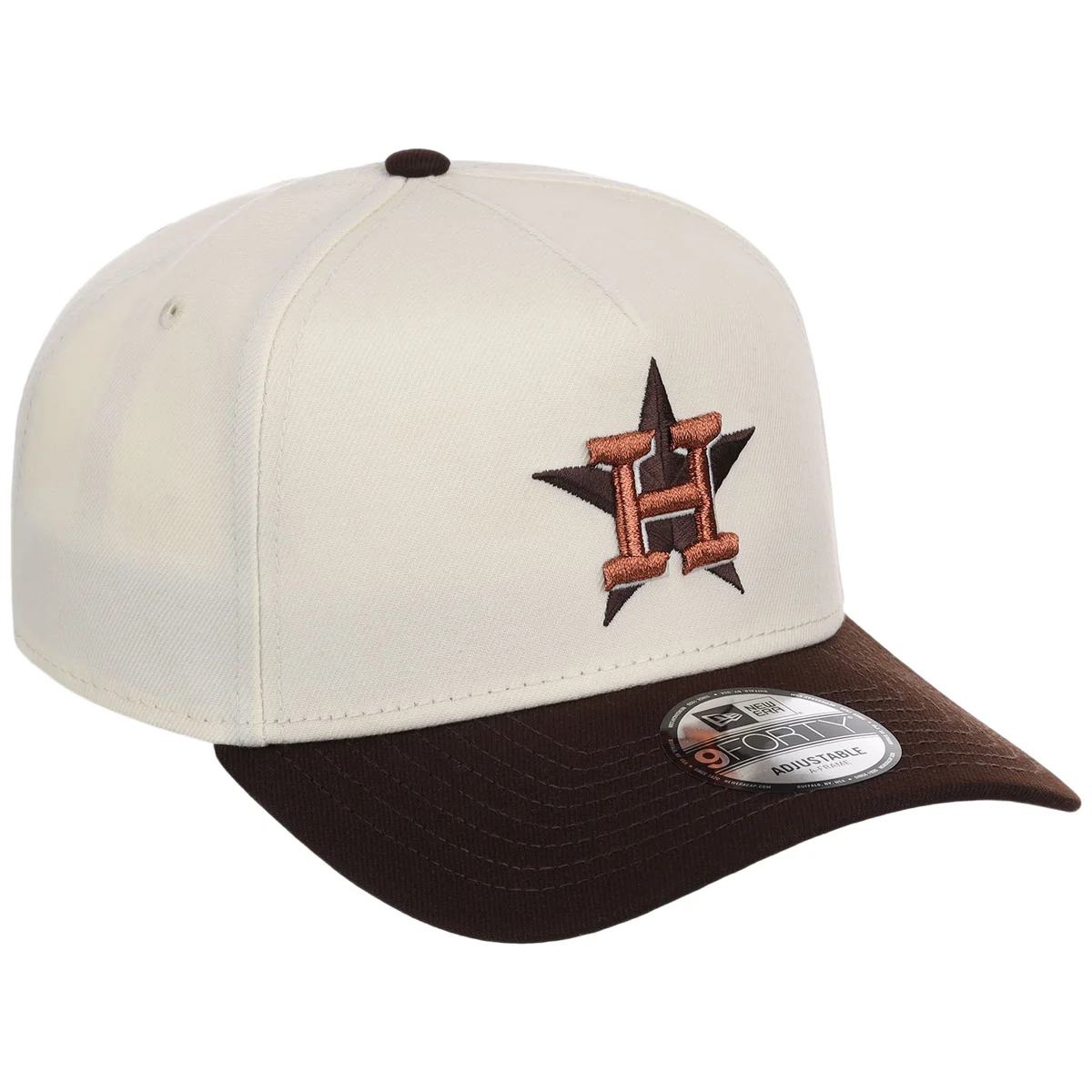 Houston Astros MLB Chrome x Burnt Wood FASHION CORE New Era 9FORTY A-Frame front view